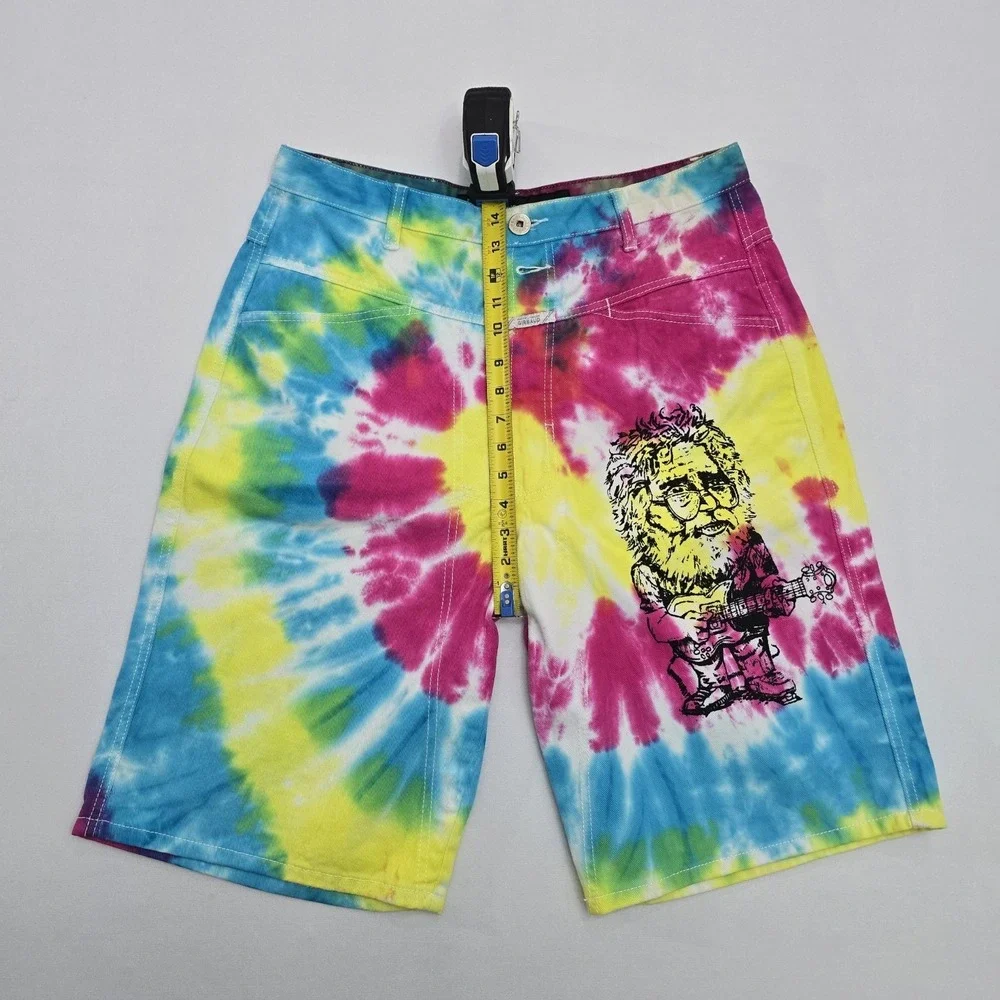 Marithe Francois Girbaud BLU Y2K Tie Dye Graphic Denim Shorts Vintage Mens 34 - Picture 12 of 12